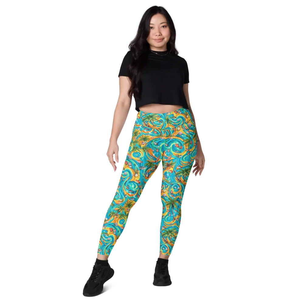 Paradise Gyre on Leggings with Pockets — Front
