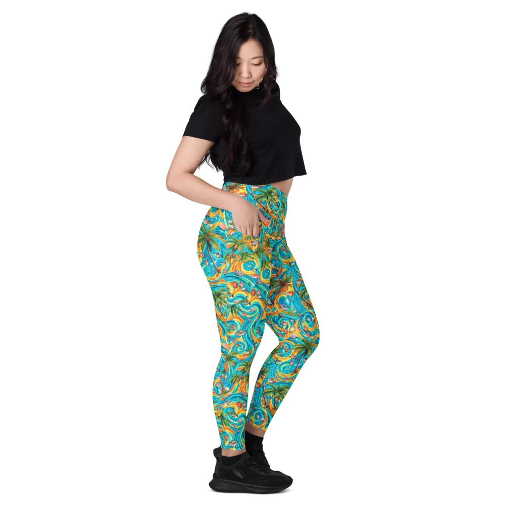 Paradise Gyre on Leggings with Pockets — Right