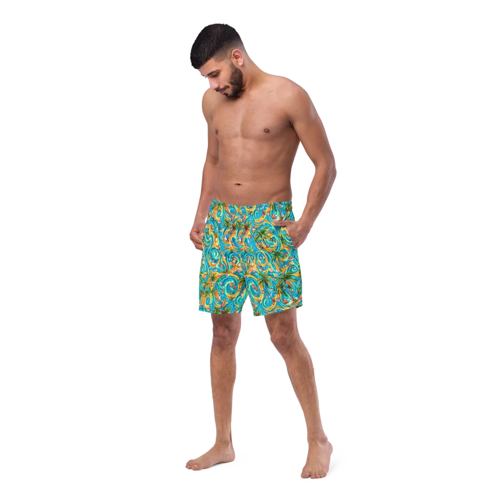 Paradise Gyre on Swim Trunks — Left Front