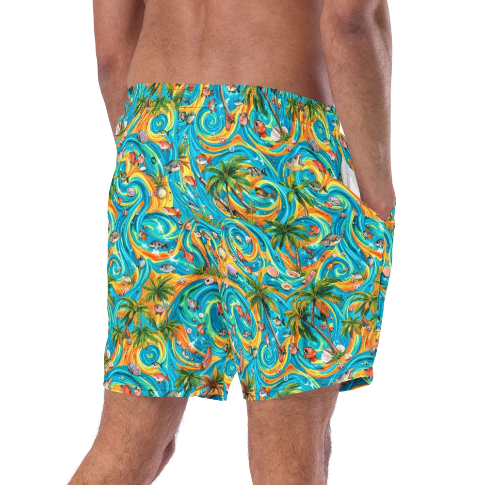 Paradise Gyre on Swim Trunks — Right Back