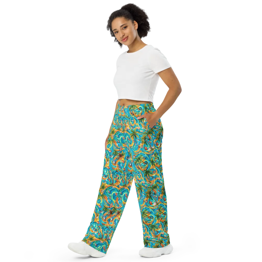 Paradise Gyre on Wide-Leg Pants — Left Front