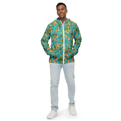 Paradise Gyre on a Men's Windbreaker