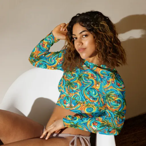 Paradise Gyre on a Long Sleeve Crop Top