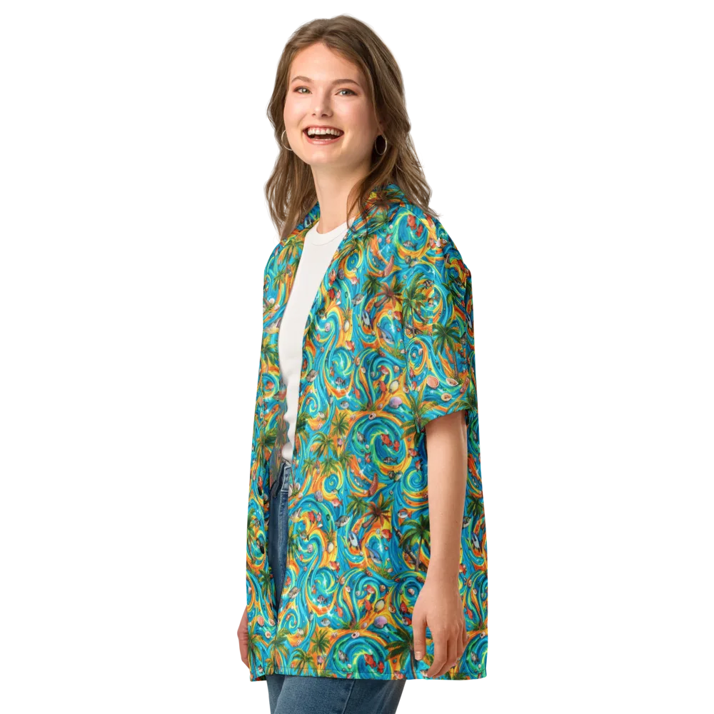 Paradise Gyre on Button Shirt — Left Front