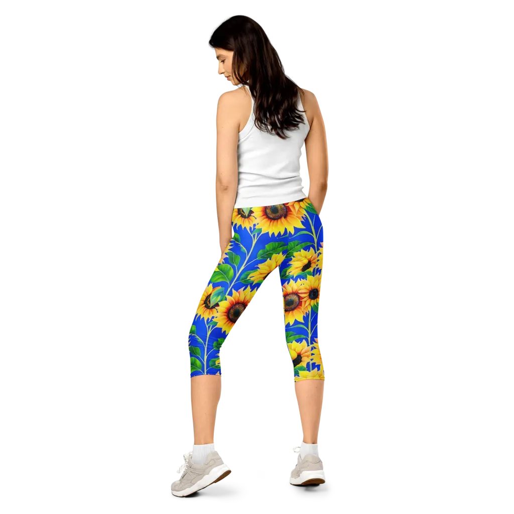 Sunlit Canopy on Capri Leggings — Back