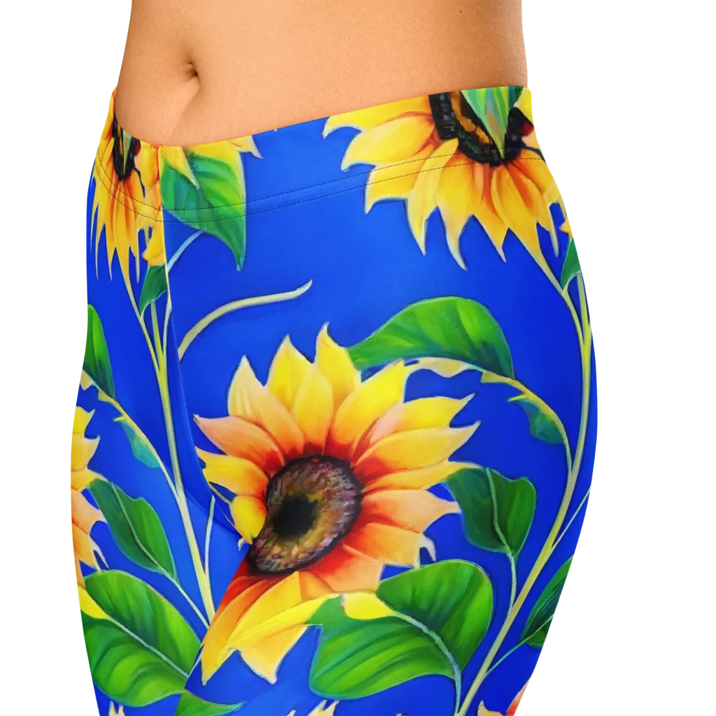 Sunlit Canopy on Capri Leggings — Zoomed-in