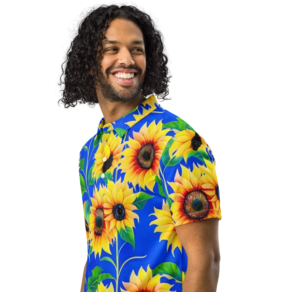 Sunlit Canopy on Men's Slim Fit Polo Shirt — Left Front