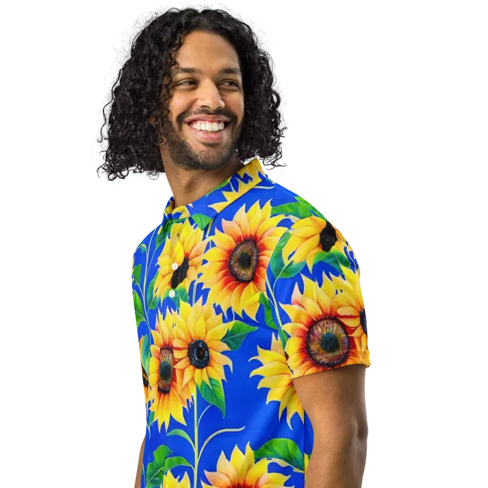 Sunlit Canopy on Men's Slim Fit Polo Shirt — Left Front
