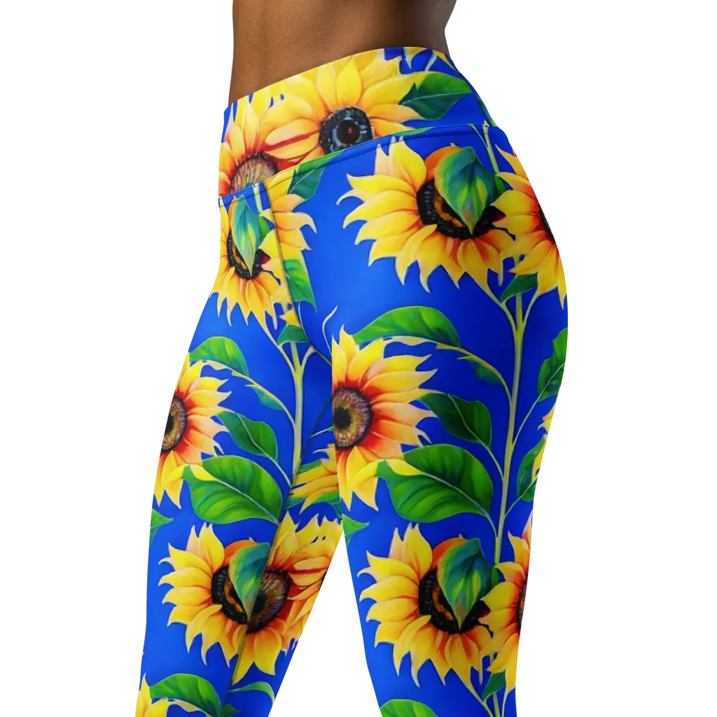 Sunlit Canopy on Yoga Leggings — Left Front