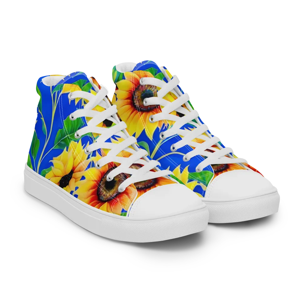 Sunlit Canopy on Men's High Top Canvas Shoes — Right Front