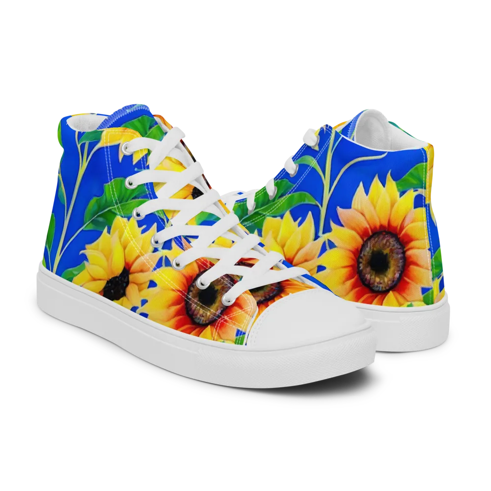 Sunlit Canopy on Men's High Top Canvas Shoes — Right