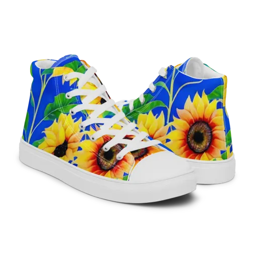 Sunlit Canopy on a Men's High Top Canvas Shoes