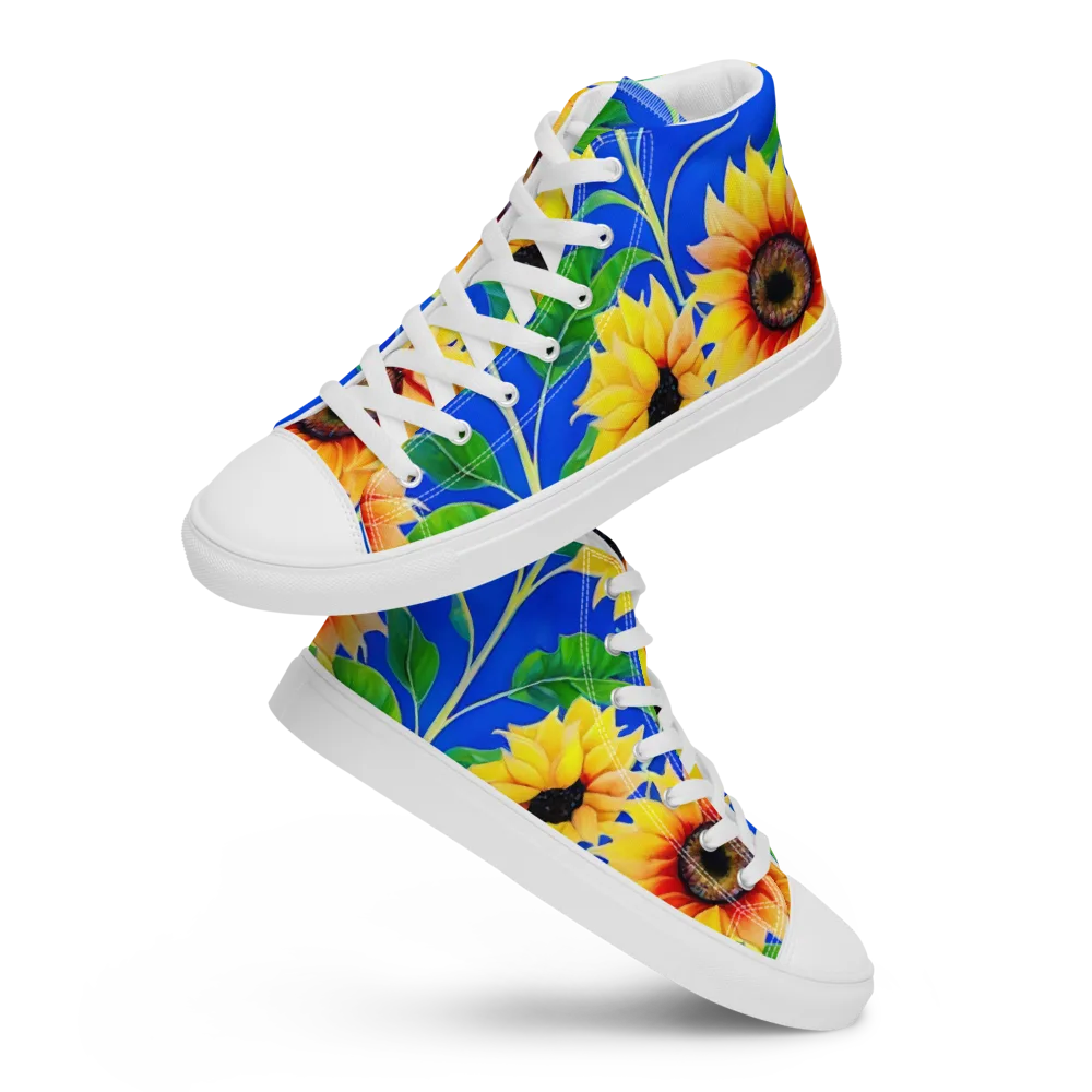 Sunlit Canopy on Men's High Top Canvas Shoes — Front