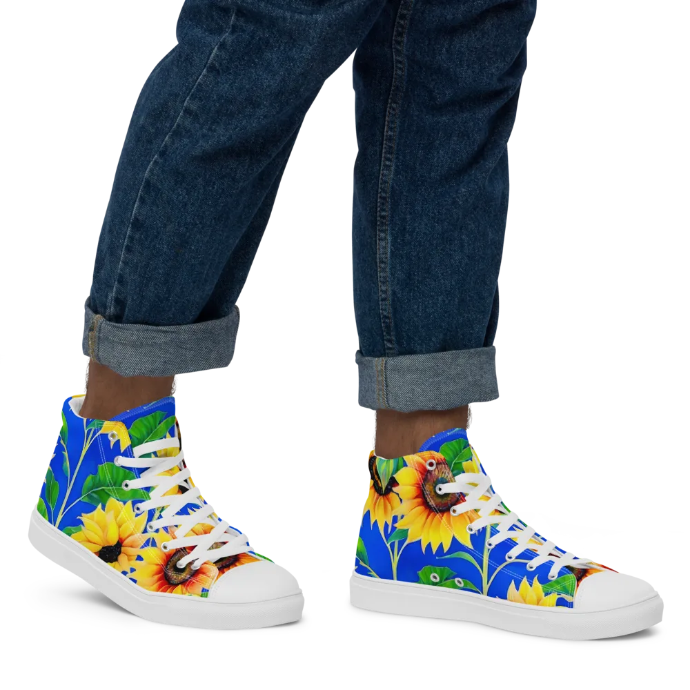Sunlit Canopy on Men's High Top Canvas Shoes — Right