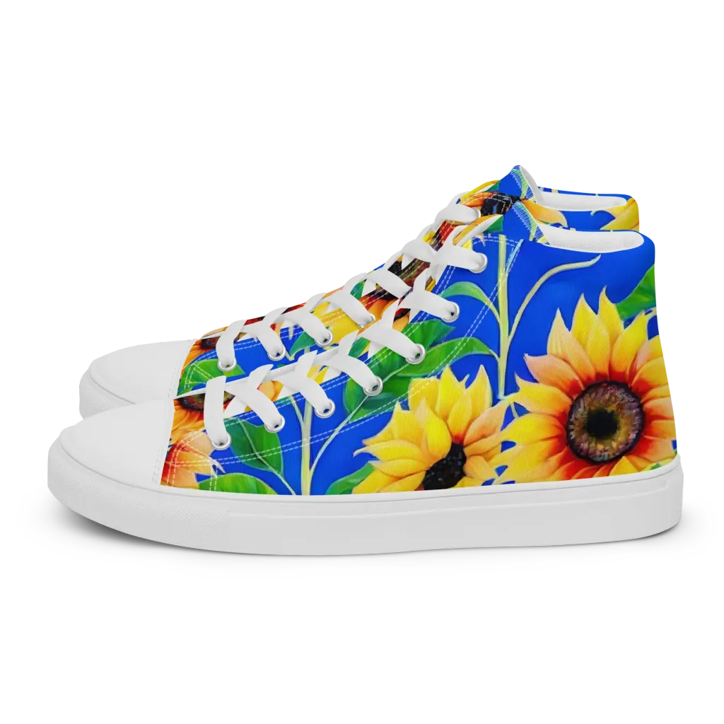 Sunlit Canopy on Women's High Top Canvas Shoes — Left