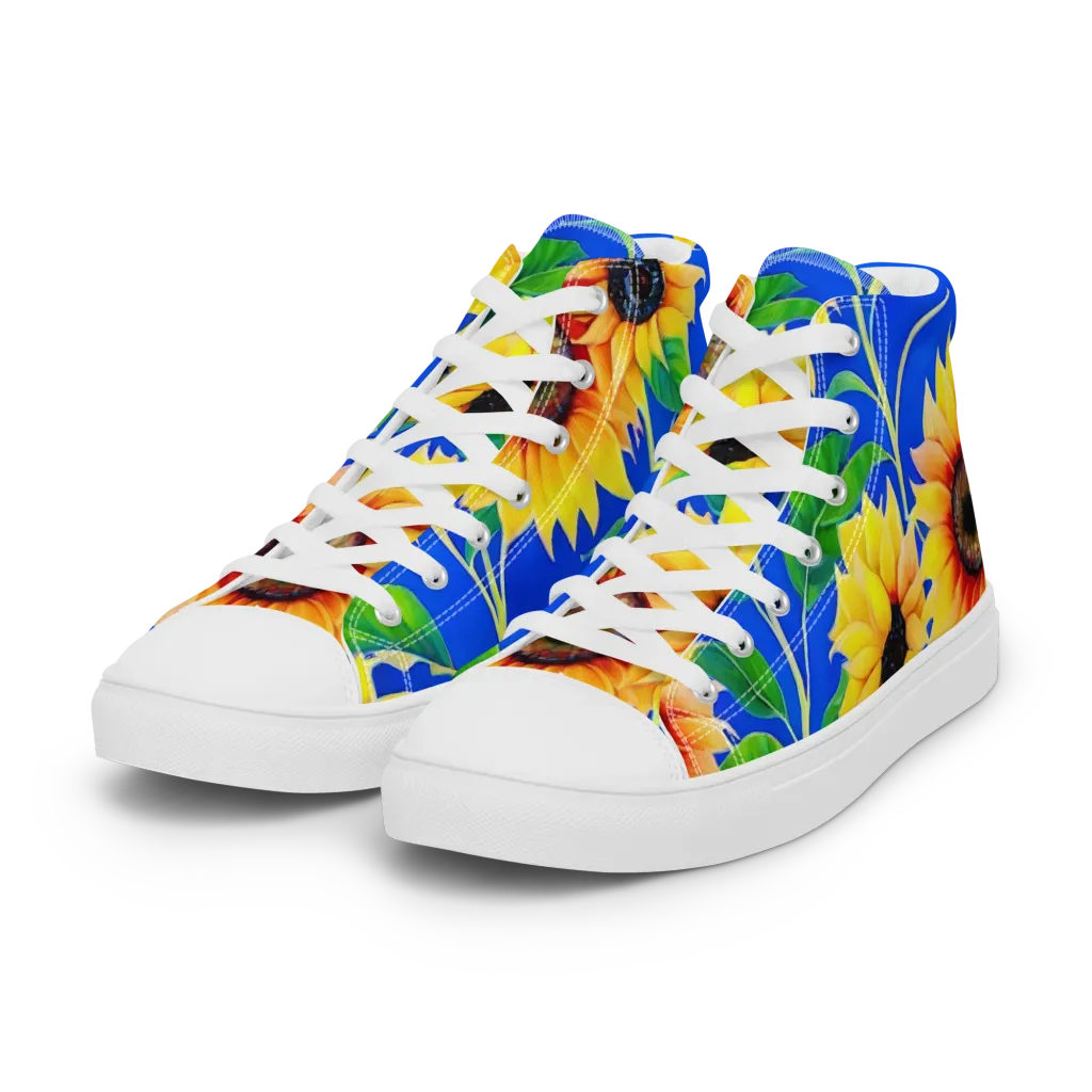 Sunlit Canopy on Women's High Top Canvas Shoes — Left Front
