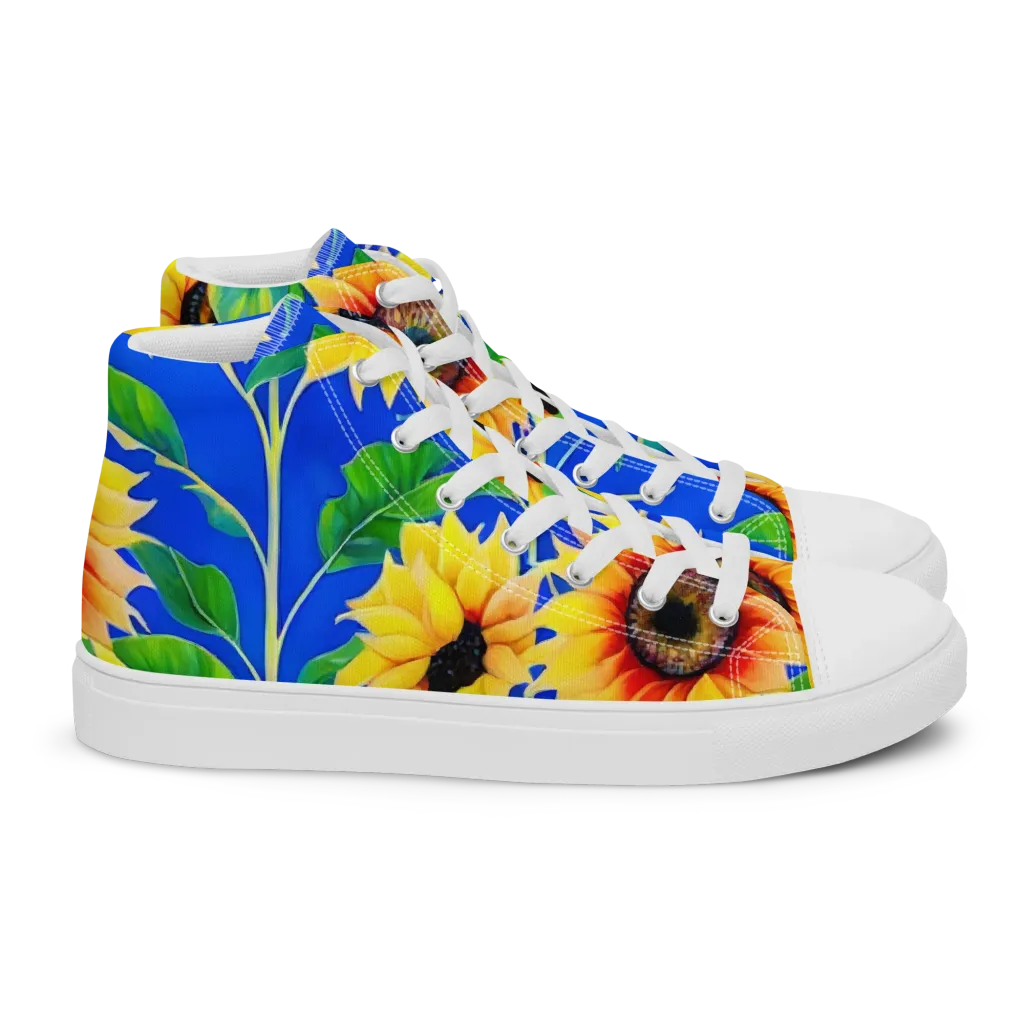 Sunlit Canopy on Women's High Top Canvas Shoes — Right
