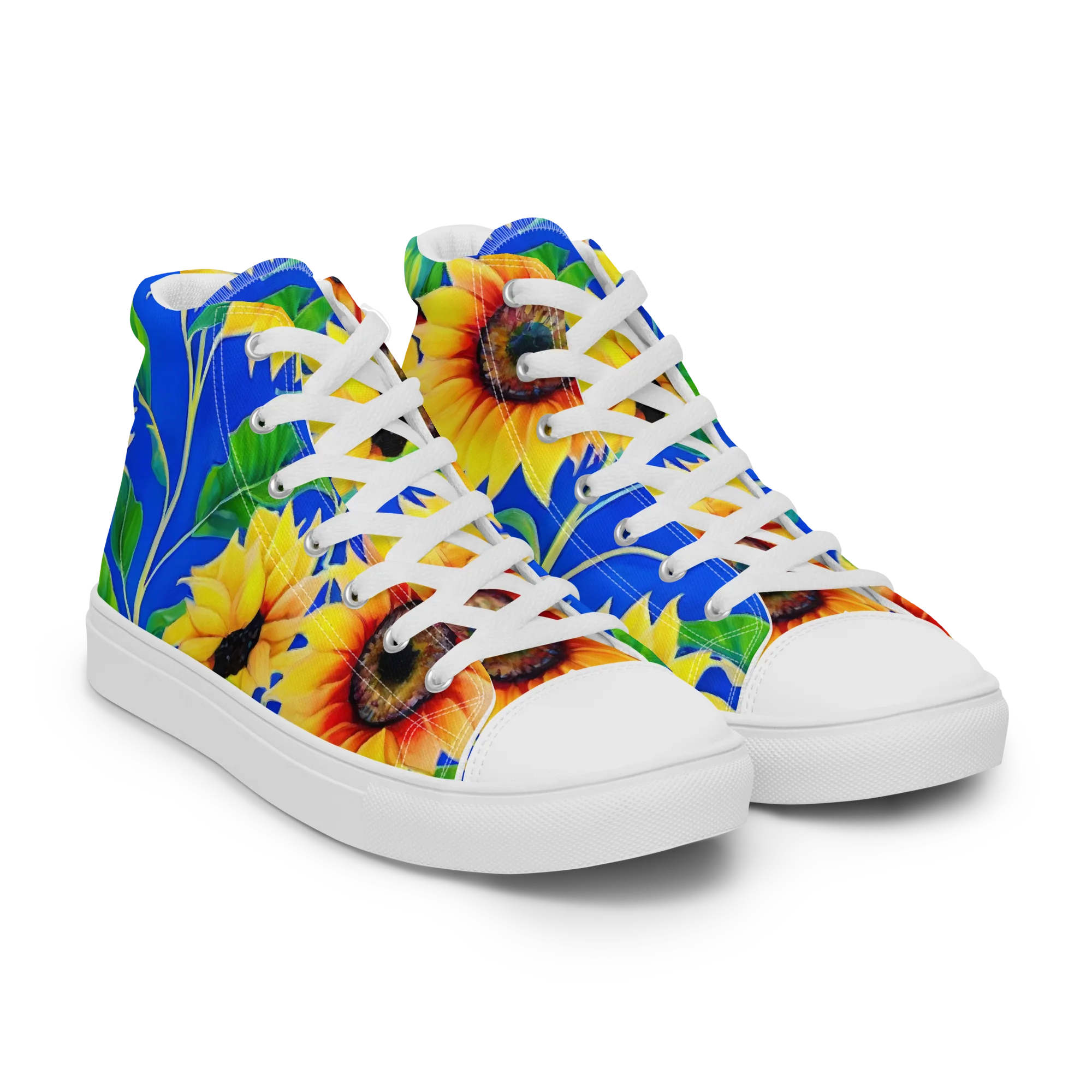 Sunlit Canopy on Women's High Top Canvas Shoes — Right Front