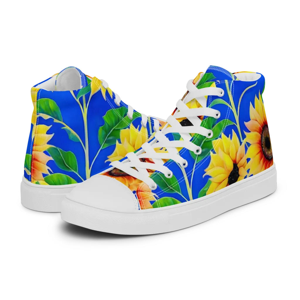 Sunlit Canopy on Women's High Top Canvas Shoes — Left