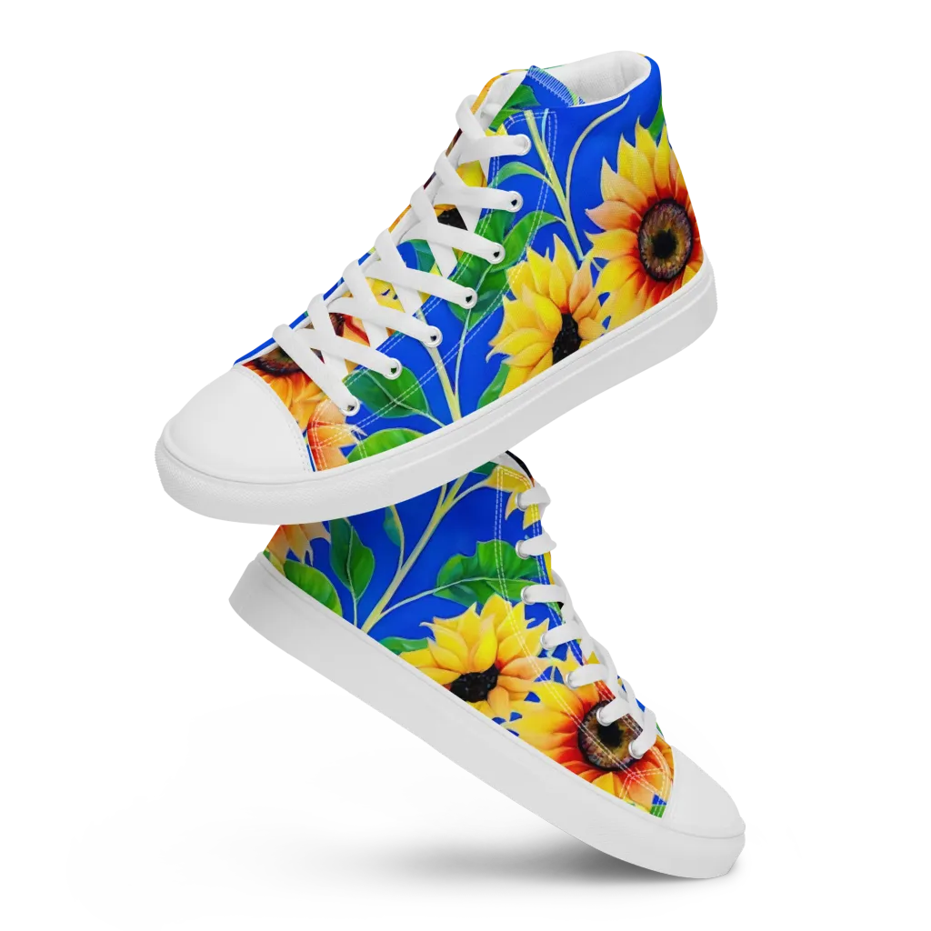 Sunlit Canopy on Women's High Top Canvas Shoes — Front