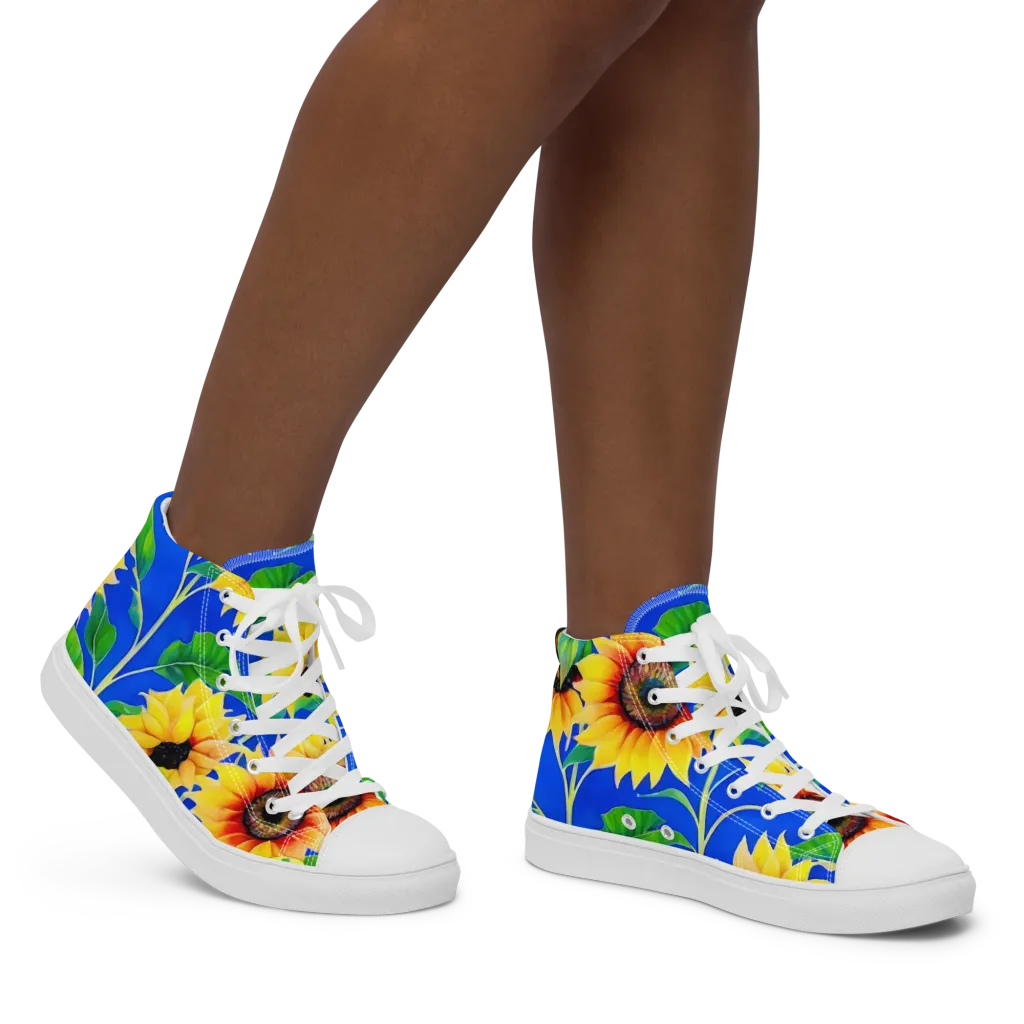Sunlit Canopy on Women's High Top Canvas Shoes — Right