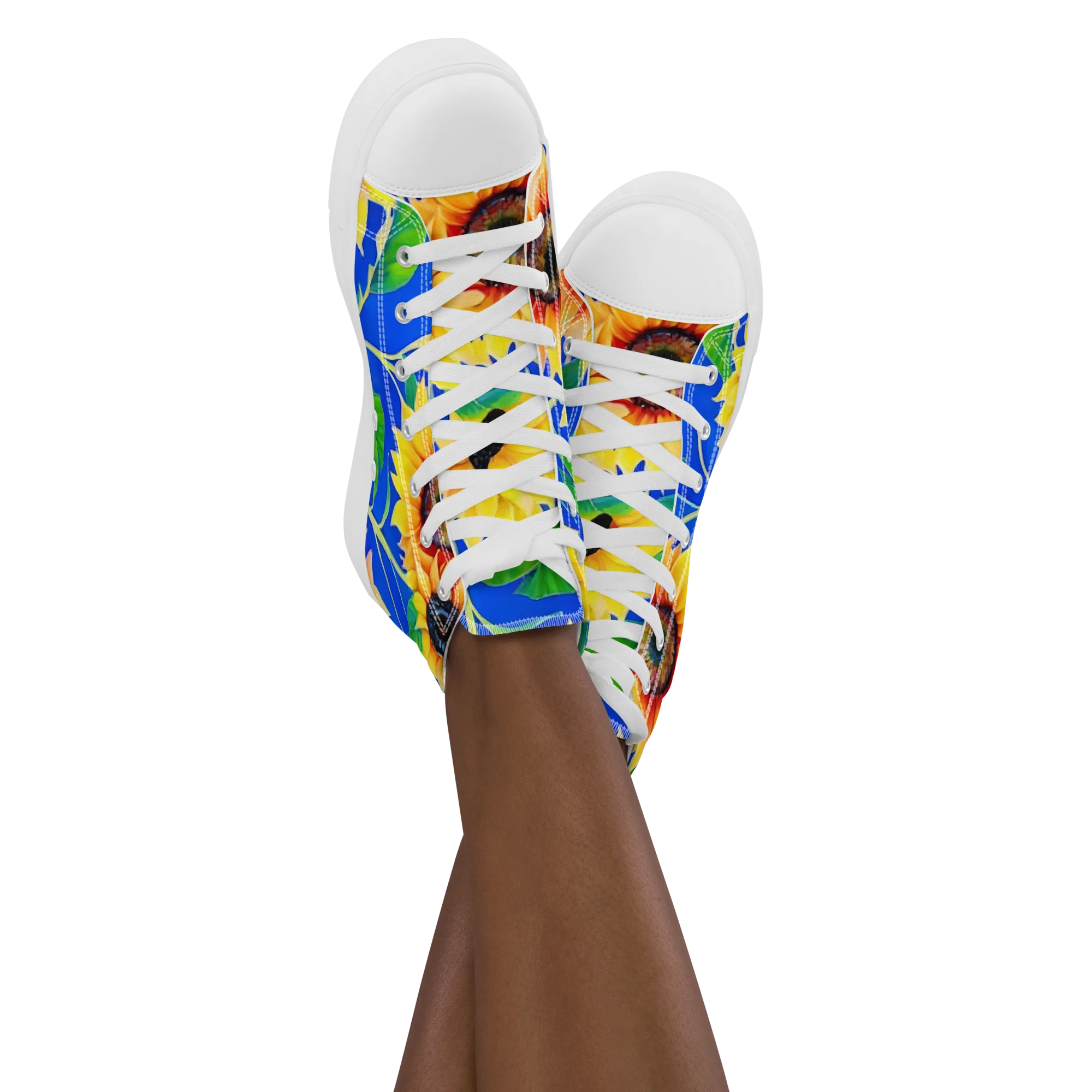 Sunlit Canopy on Women's High Top Canvas Shoes — Front