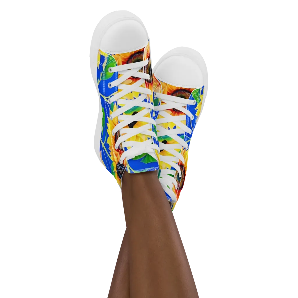 Sunlit Canopy on Women's High Top Canvas Shoes — Front