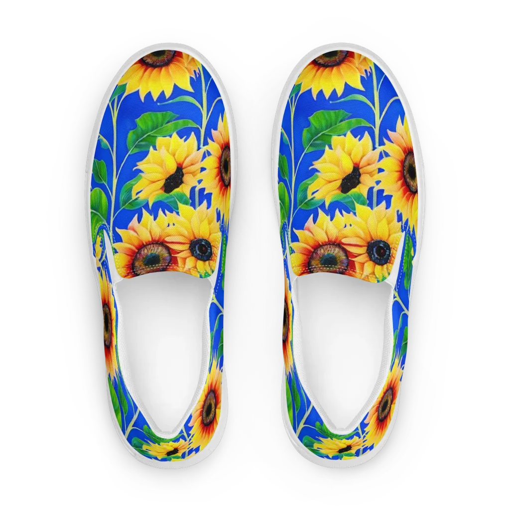 Sunlit Canopy on Men's Slip-On Canvas Shoes — Front