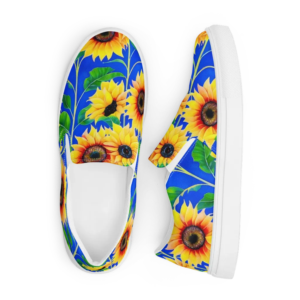Sunlit Canopy on Men's Slip-On Canvas Shoes — Front
