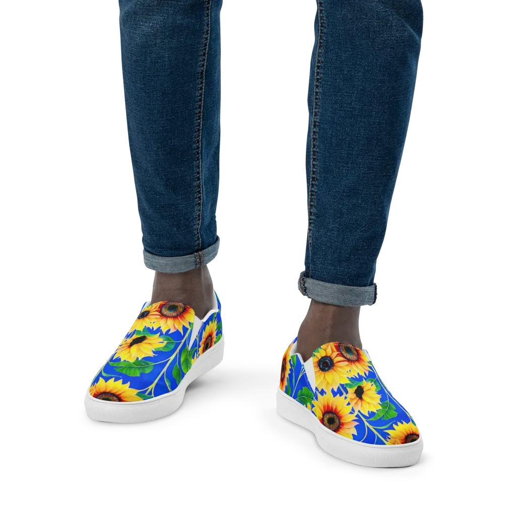 Sunlit Canopy on Men's Slip-On Canvas Shoes — Front