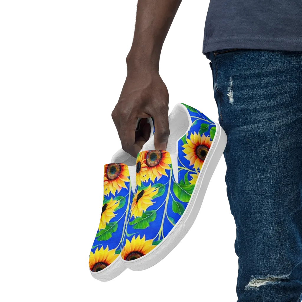 Sunlit Canopy on Men's Slip-On Canvas Shoes — Left Front