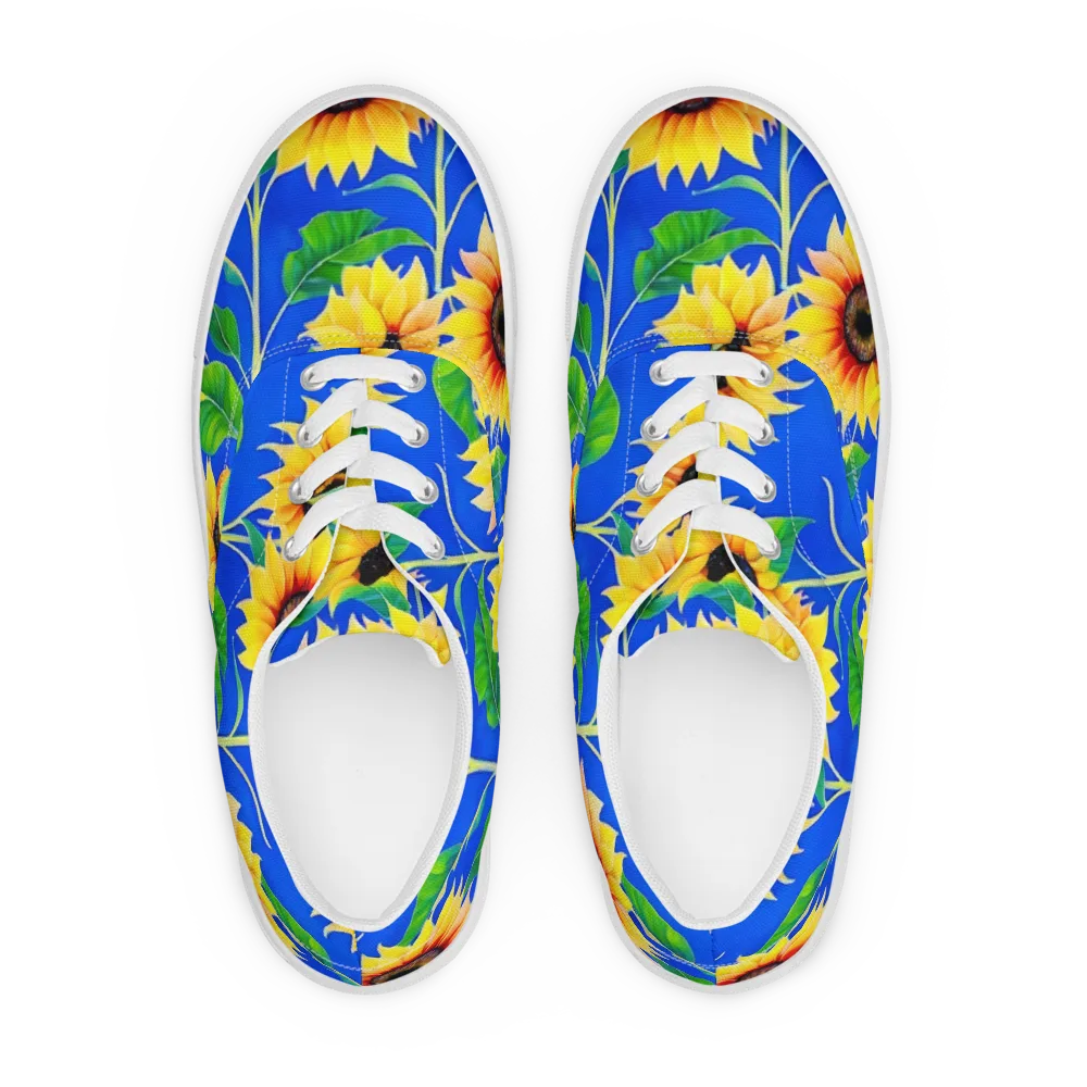 Sunlit Canopy on Men's Lace-Up Canvas Shoes — Front