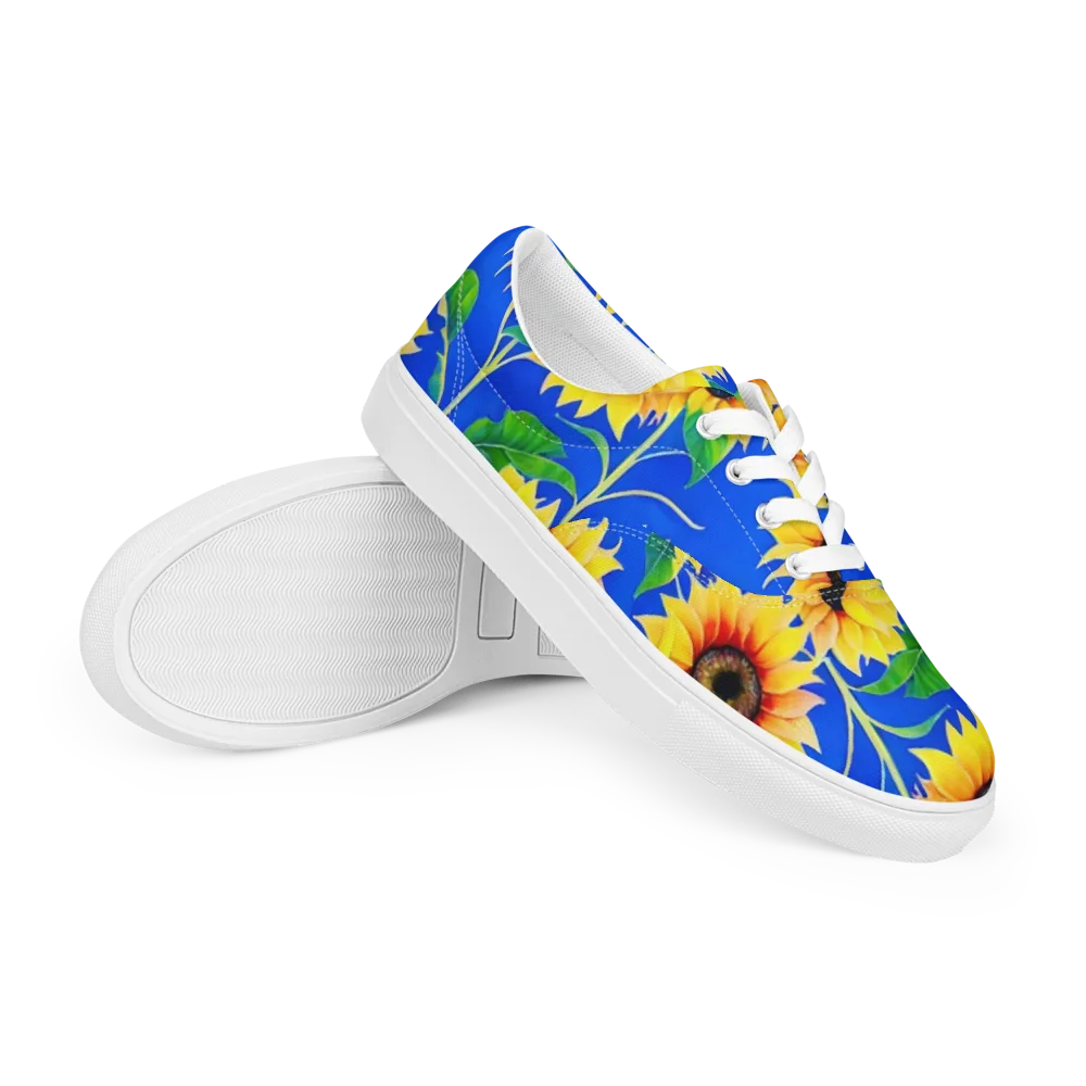 Sunlit Canopy on Men's Lace-Up Canvas Shoes — Right Front