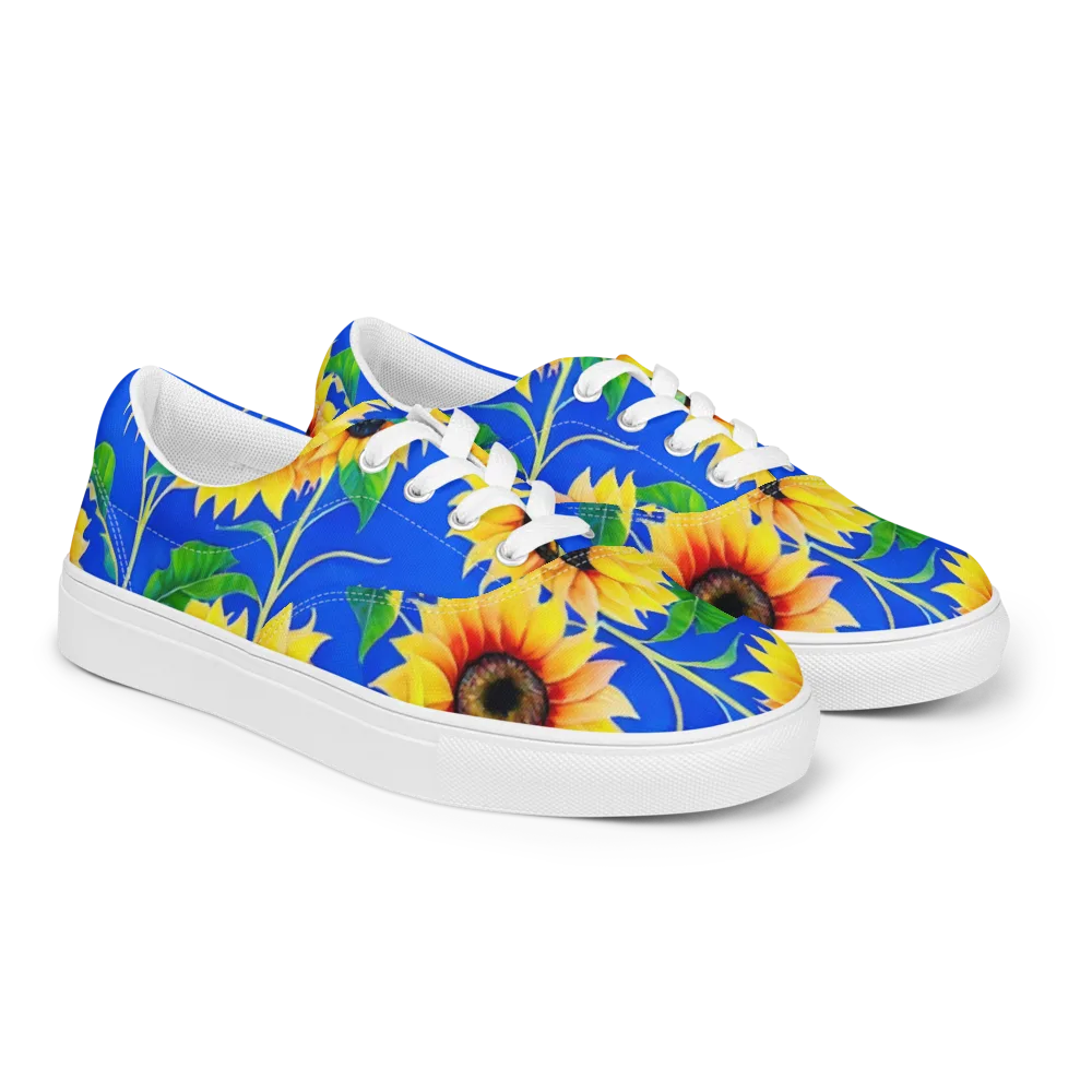 Sunlit Canopy on Men's Lace-Up Canvas Shoes — Right Front