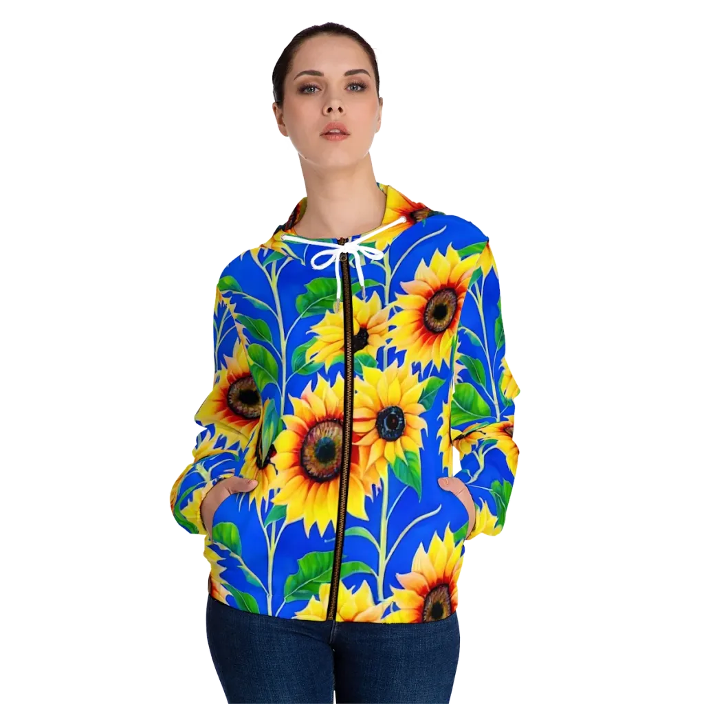 Sunlit Canopy on Women's Full-Zip Hoodie — Front On Person