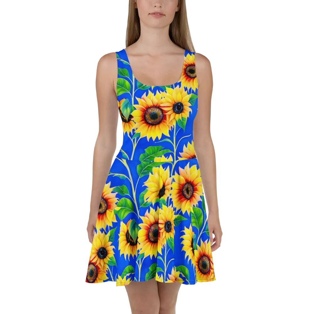 Sunlit Canopy on Skater Dress — Front