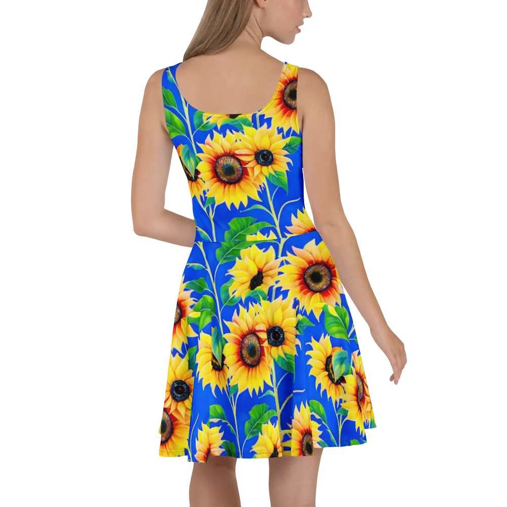 Sunlit Canopy on Skater Dress — Back