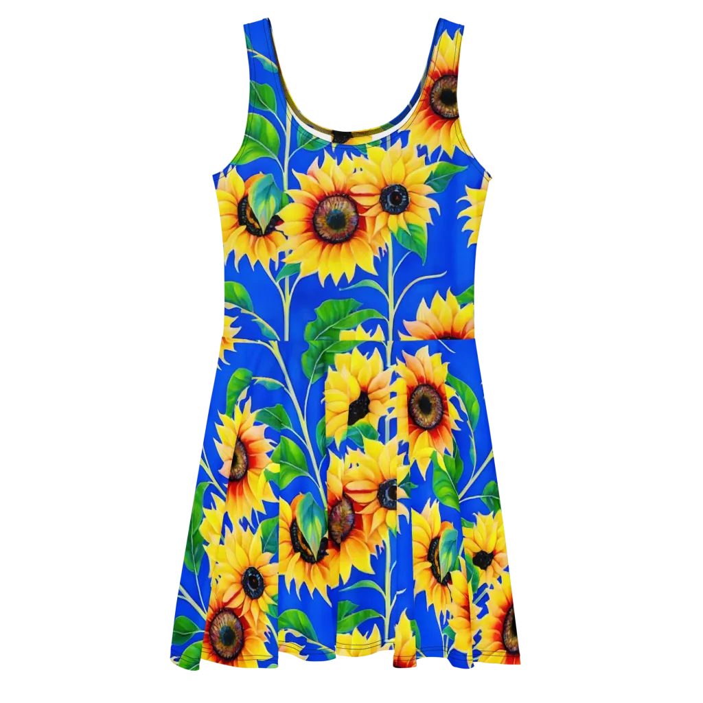 Sunlit Canopy on Skater Dress — Front