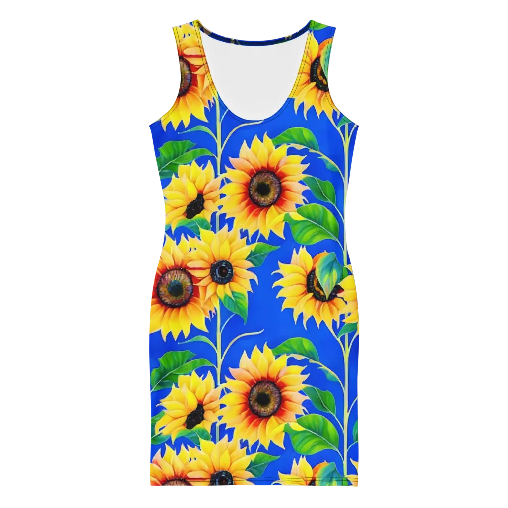 Sunlit Canopy on Bodycon Dress — Front