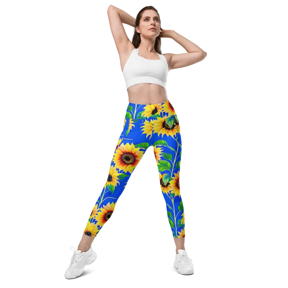 Sunlit Canopy on Leggings with Pockets — Front