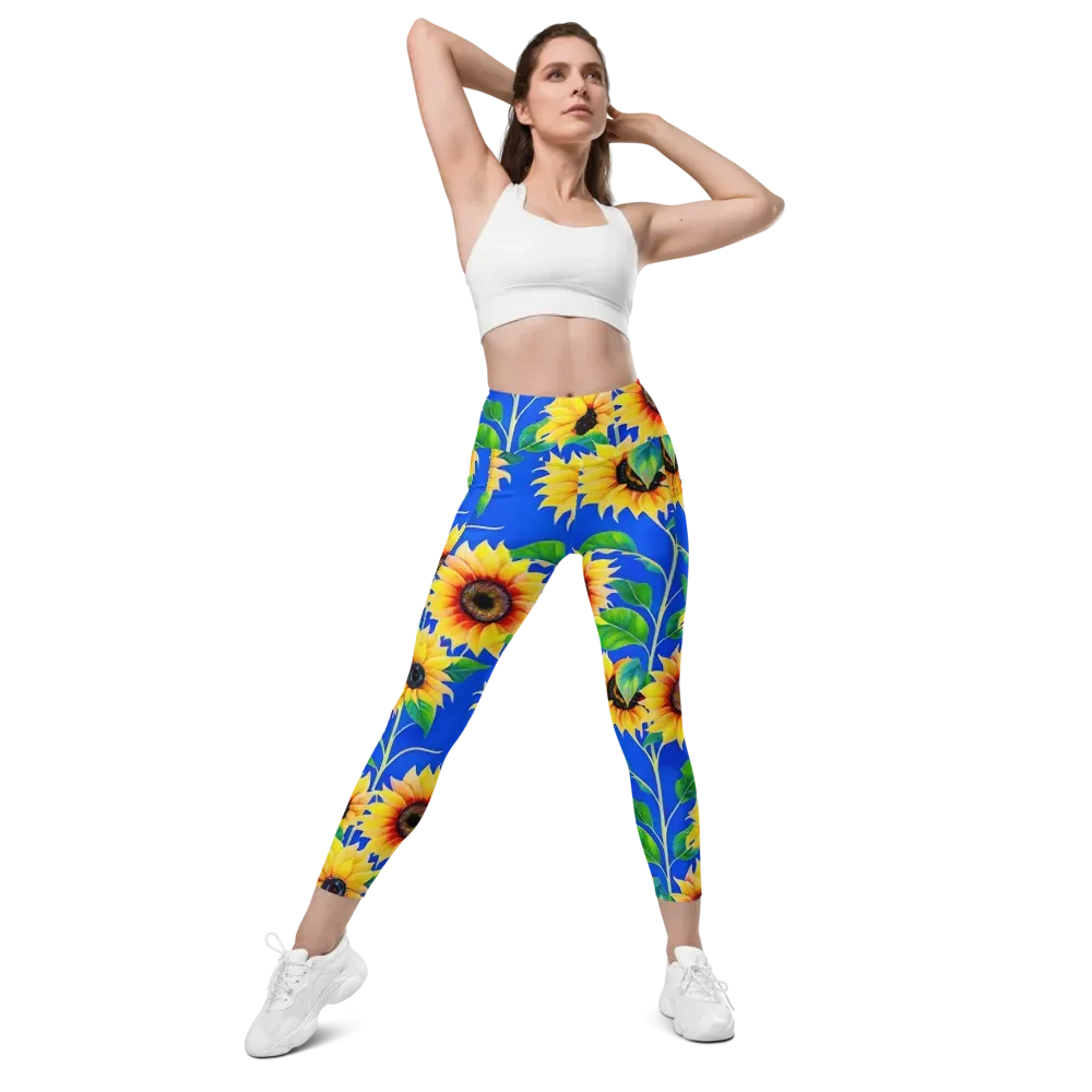 Sunlit Canopy on Leggings with Pockets — Front