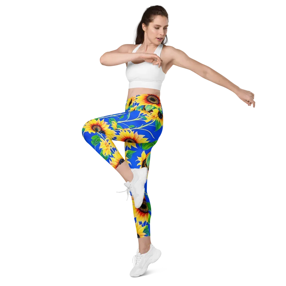 Sunlit Canopy on Leggings with Pockets — Left Front