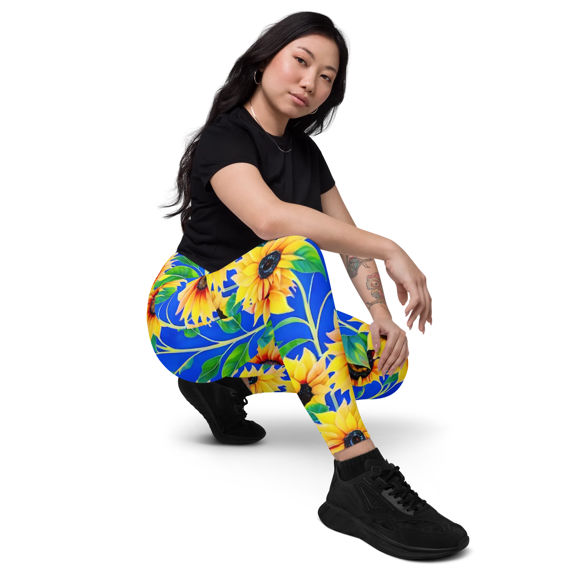 Sunlit Canopy on Leggings with Pockets — Right Front