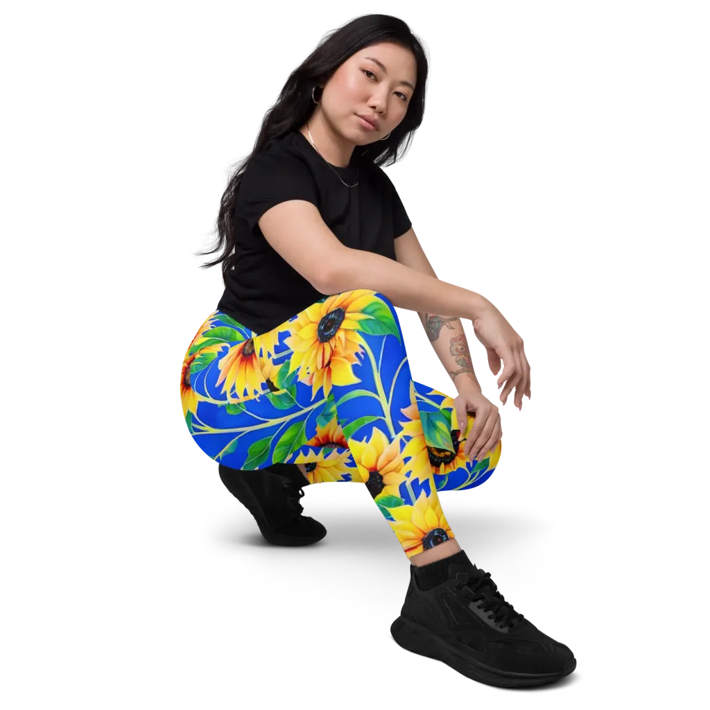 Sunlit Canopy on Leggings with Pockets — Right Front
