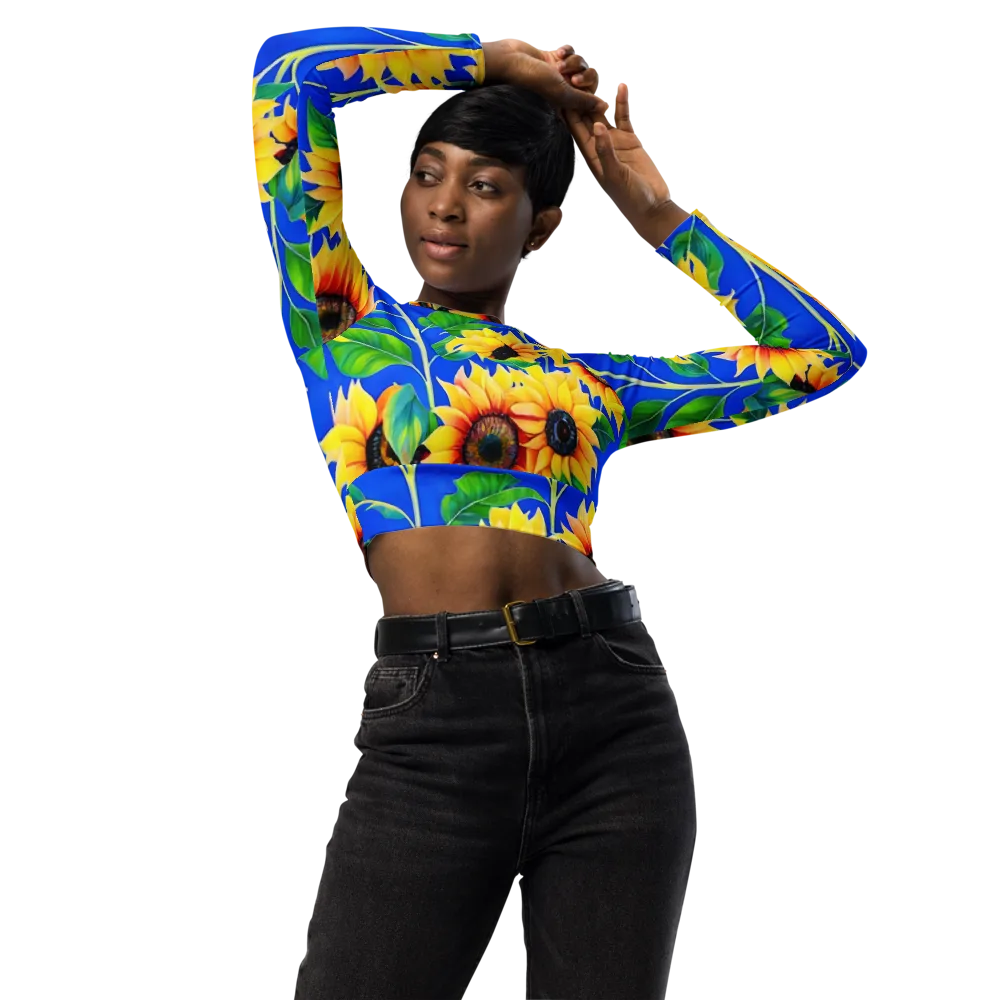 Sunlit Canopy on Long Sleeve Crop Top — Front