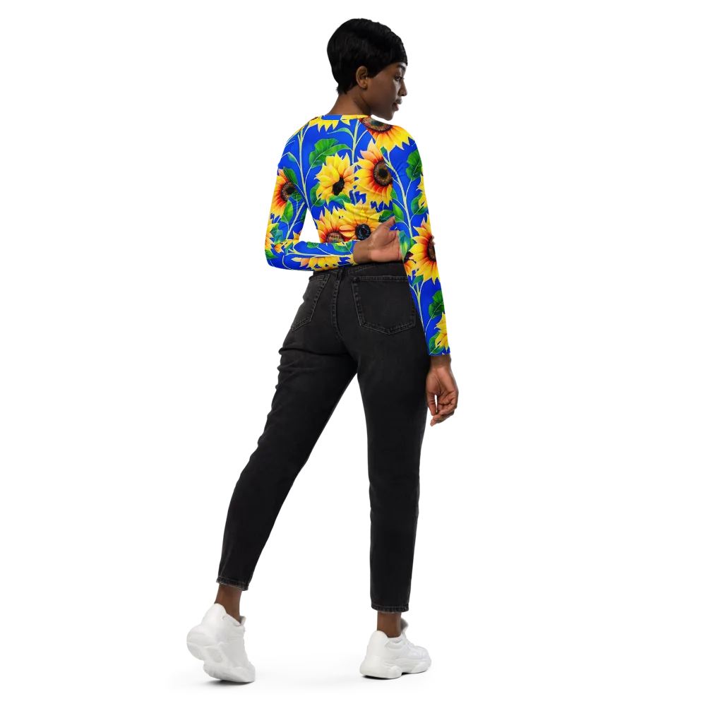 Sunlit Canopy on Long Sleeve Crop Top — Right Back