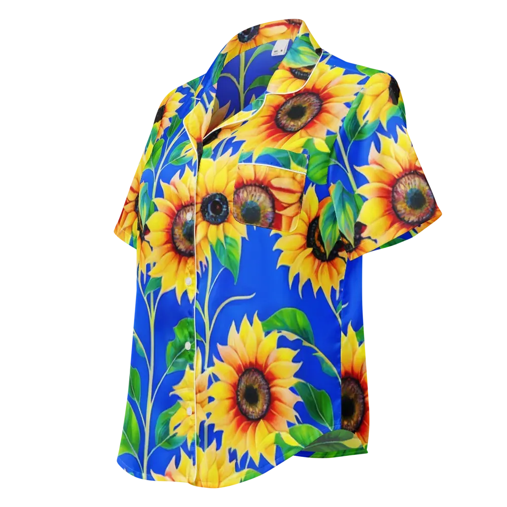 Sunlit Canopy on Women's Short Sleeve Pajama Top — Left Front