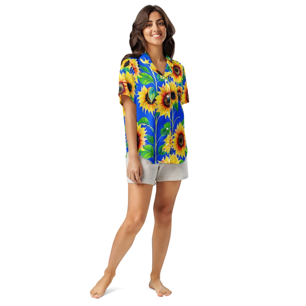 Sunlit Canopy on Women's Short Sleeve Pajama Top — Front