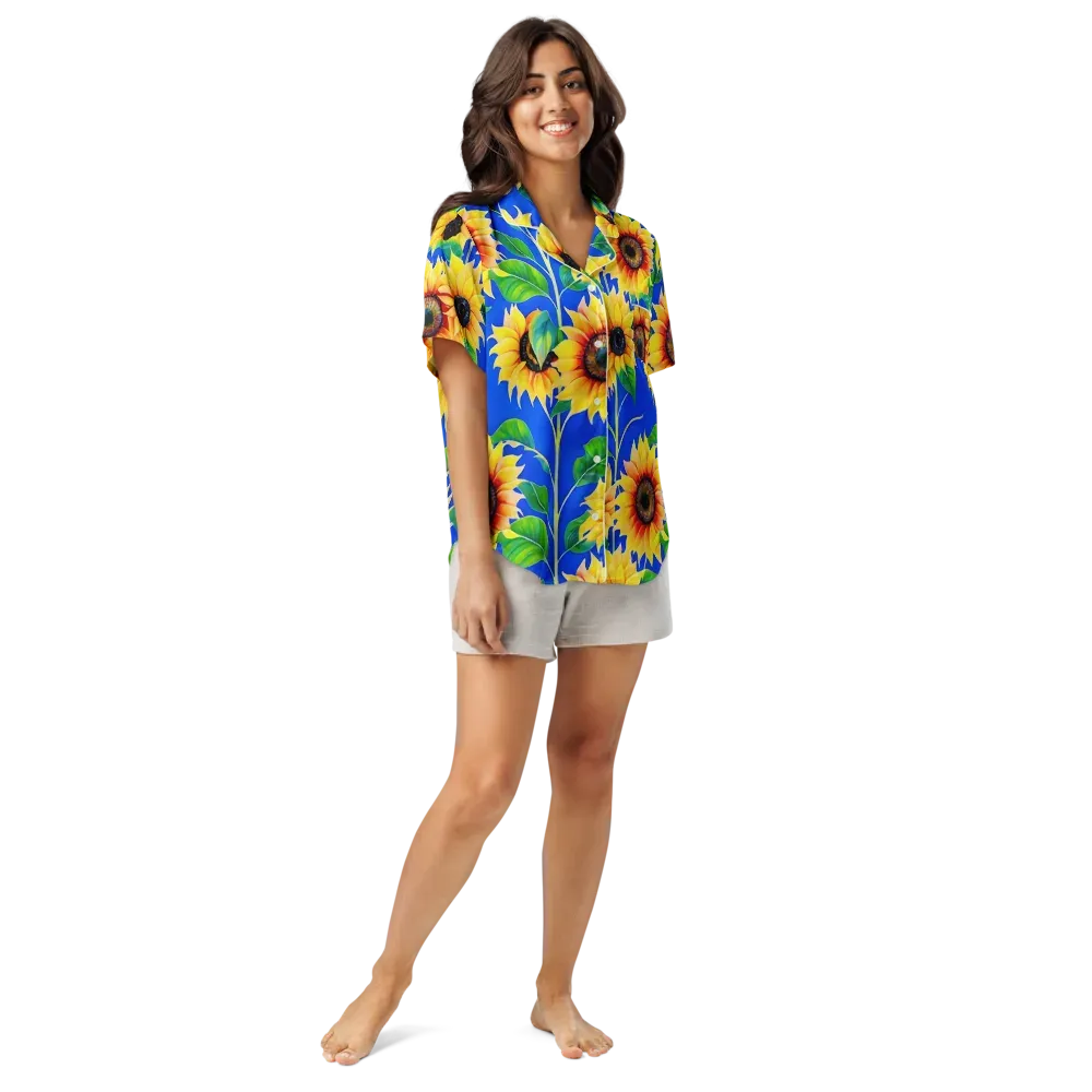 Sunlit Canopy on Women's Short Sleeve Pajama Top — Front
