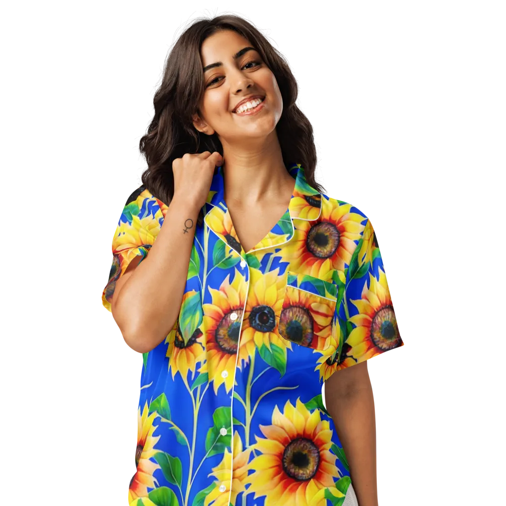 Sunlit Canopy on Women's Short Sleeve Pajama Top — Front